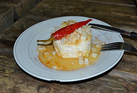 Nakládaný hermelín (marinated cheese)