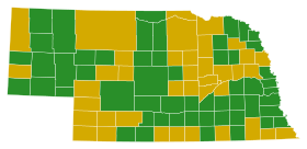 Results of the Democratic caucuses by county
Bernie Sanders
Hillary Clinton Nebraska Democratic Presidential Caucuses Election Results by County, 2016.svg