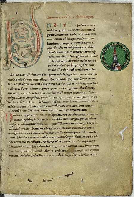 Nibelungenlied manuscript c f1r