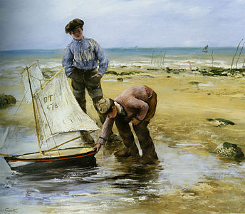 Băieți jucându-se pe plajă (1881)