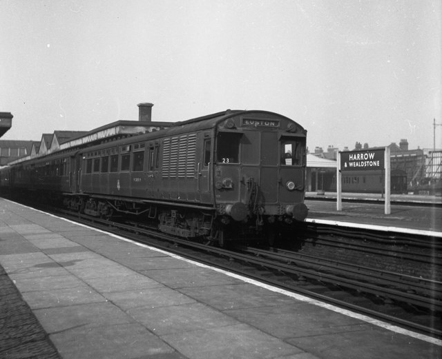 Oerlikon electric train at Harrow & Wealdstone, 11 March 1956