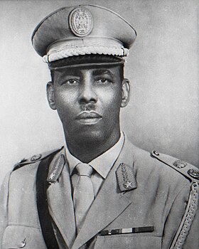 Major General Mohamed Siad Barre, leader of the Supreme Revolutionary Council (SRC). Official portrait of Major General Siad Barre.jpg