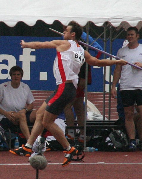 German javelin thrower Stephan Steding during the 2007 World Championships in Athletics in Osaka, Japan