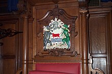 City coat of arms in Town Hall Oxford coat of arms 20050303.jpg