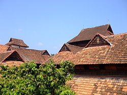 Dutch gable roof works of Padmanabhapuram Palace in India Padmanabhapuram Palace, roof works.jpg