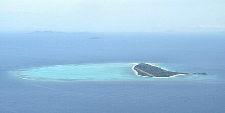 Pamalican island with surrounding reef, Sulu Sea, Philippines