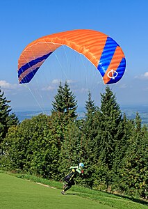 Paraglider taking off