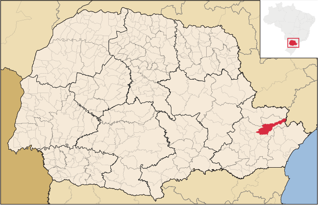 Localização de Bocaiúva do Sul no Paraná