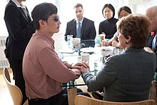 US Representative Nancy Pelosi meets with Chen Guangcheng in New York in June 2012 Pelosi with Chen Guangcheng.jpg