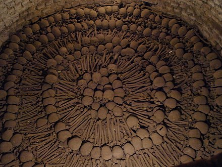 The Catacombs of the Basilica of San Francisco was the Old cemetery of the city during all the colonial times, until 1810. It contain bones of some 70,000 colonial people.[78]