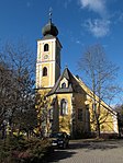 Catholic parish church hl.  Radegundis and baptismal font