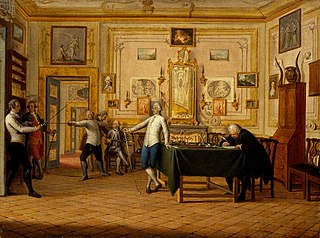 Kenneth Mackenzie, 1st Earl of Seaforth 1744 - 1781 at home in Naples: fencing scene
