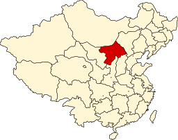 Suiyuans läge i Republiken Kina är markerat med mörkblått på kartan.