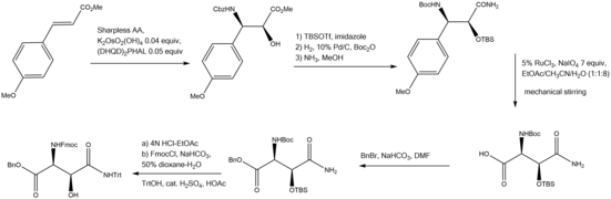 Ramoplanin Synthesis 2 - Fmoc-L-HAsn(Trt)-Obn Preparation.png