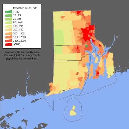 Rhode Island population density map