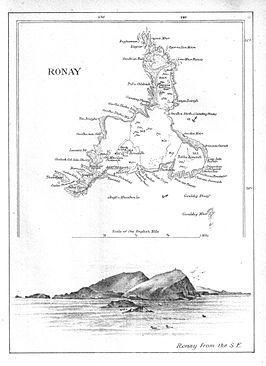 Kaart van North Rona uit 1889