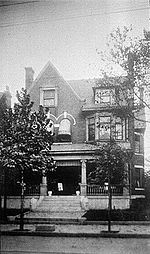 Rufus M. Rose House in 1903. Notice the mounting block at the curb. Rufus M. Rose Historic Photo.jpg