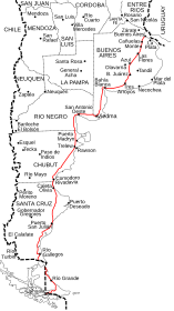 La route nationale 3 relie Buenos Aires à toute côte argentine de la Patagonie.