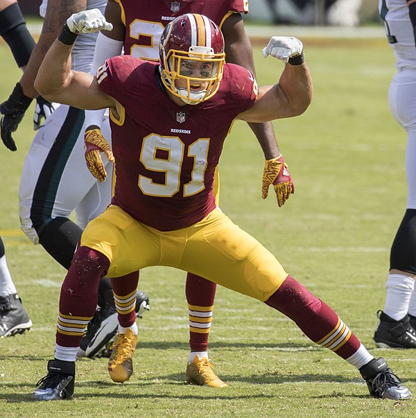 Kerrigan in 2017 performing his signature sack celebration