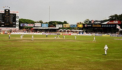 Hong Kong played its first ODI against Bangladesh at the Sinhalese Sports Club Ground (pictured), in the 2004 Asia Cup in Sri Lanka. SCC Ground Colombo.jpg