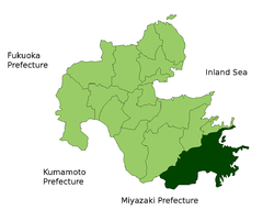 Vị trí của Saiki ở Ōita