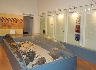 Salle du musée archéologique Francesco Savini de Teramo avec des découvertes de la nécropole de Campovalano.