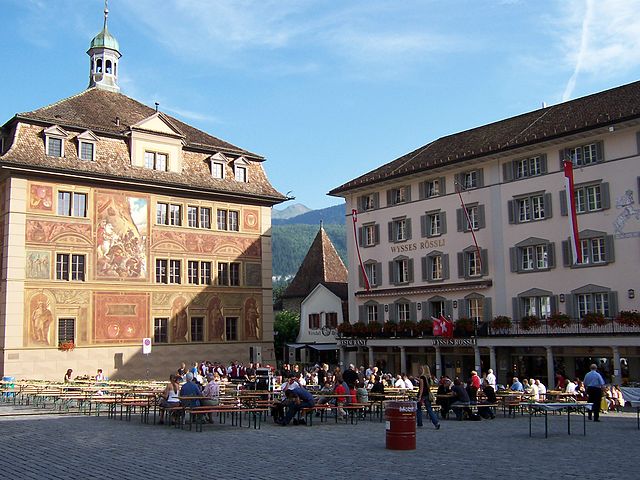 La place centrale de Schwytz.