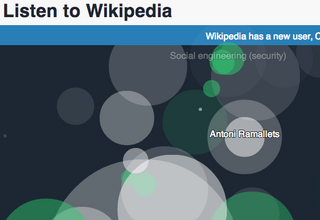 <span class="mw-page-title-main">Listen to Wikipedia</span> Real-time visualization and sonification of Wikipedia activity