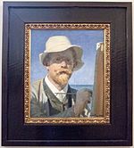 Krøyer önarcképe az Uffizi önarckép-gyűjteményében, a Vasari-folyosón