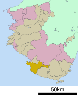 Shirahama okulunun Wakayama Prefecture'daki konumu