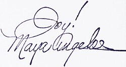 Maya Angelous signatur