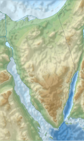 Mapa znázorňující umístění národního parku Ras Mohammed