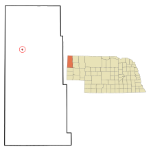 Sioux County Nebraska Incorporated og Unincorporated områder Harrison Highlighted.svg