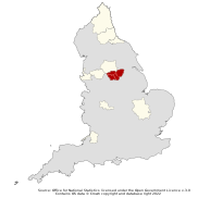 South Yorkshire Combined Authority among combined authorities in England map, 2021.svg