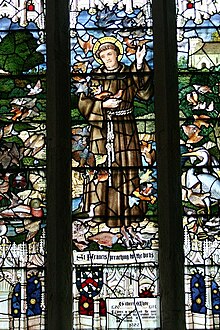 The stained glass window commemorating White in Selborne church