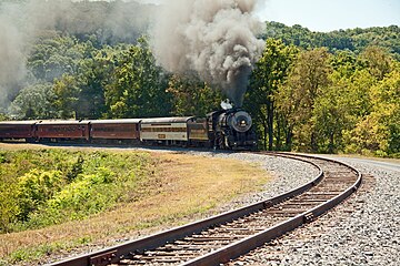 No. 734 traveling on Helmstetter’s Curve, on September 5, 2010