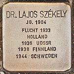 Stumbling block for Dr.  Lajos Szekely (Heidelberg) .jpg