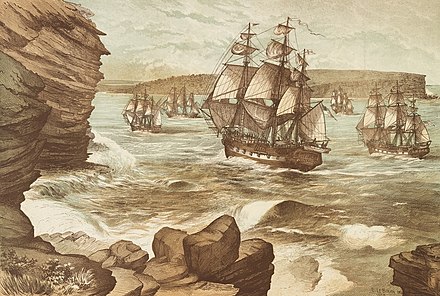 The First Fleet, which brought the English language to Australia