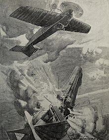 Zeitgenössische englische Darstellung der Vernichtung von LZ 37