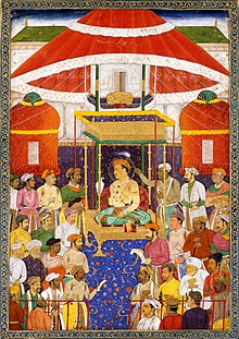 Darbar of Jahangir with officials, ca.1620 The Great Mughal Jahangir's Darbar.jpg