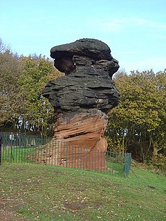 Hemlock Stone Sandstone outcrop in Nottinghamshire