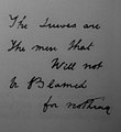 Police copy of writing in Goulston Street, attached to Chief Commissioner sir Charles Warren's report on the circumstances surrounding the murder of Catherine Eddowes in Mitre Square 30 September 1888