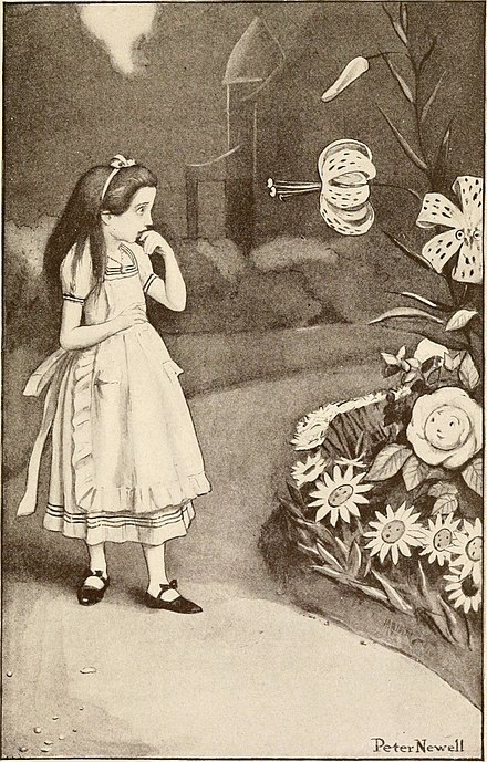 Говорящие цветы рассказ. Алиса в Зазеркалье цветы. Льюис Кэрролл писатель. Алиса в Зазеркалье говорящие цветы. Алиса в Зазеркалье цветы иллюстрации.