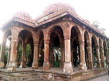 Pillars supporting the dome Tomb Of Mir Abu Turab Ahmedabad.jpg