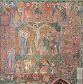 Wall painting c. 1380–90 from Toruń in Poland. Unusually, a Crucifixion occupies the middle of the Tree, with Christ in Glory above.