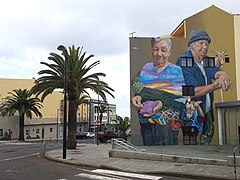 Trail from La Fajana, La Palma, to Barlovento, mural on house in Barlovento.jpg