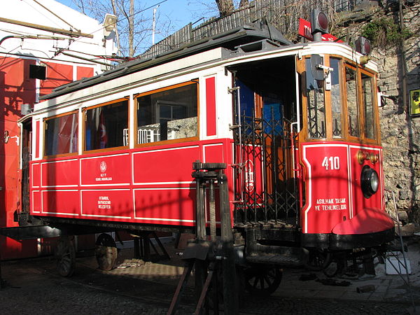 Tram depot close to the Taksim