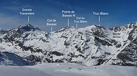 Panoramautsikt over Grande Traversière ved Truc Blanc.