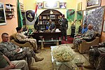 Thumbnail for File:U.S. Army officers with 3rd Battalion, 82nd Field Artillery Regiment conduct a key leader engagement to discuss current events with Iraqi police officials in Samarra, Salah al-Din province, Iraq, Aug 110815-A-YV529-009.jpg