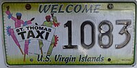 U.S. Virgin Islands Taxi license plate St. Thomas